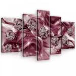 Consalnet Vászonkép, 5 darabos, Vörös absztrakt gyöngyökkel 170x100 cm méretben (C5-10577S4A)