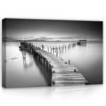 Consalnet Móló fekete-fehérben, vászonkép, 60x40 cm méretben (C5-12638O4)