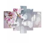 Consalnet Vászonkép, 5 darabos, Magnóliák 170x100 cm méretben (C5-20028S4A)