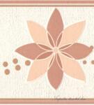 Jász-Iron Beige-barna-halvány rózsaszín virág mintás bordűr (227-075)