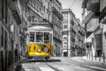 Dimex Vlies Fotótapéta - Yellow tram Lisbon - 375x250 cm (MS-5-2893)
