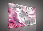 Consalnet Vászonkép, Rózsaszín virágos-gyögyös absztrakt, 100x75 cm méretben (C5-1654O1)