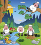 Dimex SHEEP IN FOREST fotótapéta, poszter, vlies alapanyag, 225x250 cm (MS-3-0341)