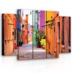 Consalnet Vászonkép, 5 darabos Színes épületek 150x100 cm méretben (C5-10745S12)