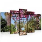 Consalnet Vászonkép 5 darabos. Lugas, virágokkal zöld növényekkel 100x60 cm méretben (C5-10334S17)
