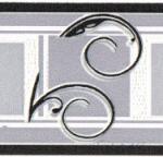 Jász-Iron Fekete-fehér modern hullám mintás bordűr (227-099)