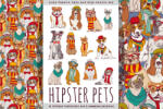 Dimex Vlies Fotótapéta - Hipster pets - 375x250 cm (MS-5-1481)