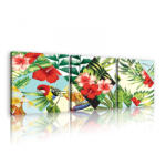 Consalnet Vászonkép 3 darabos, Trópusi minta, 3 db 25x25 cm méret (C5-11105S13)