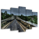 Consalnet Vászonkép 5 darabos, Híd a zöld erdőben 100x60 cm méretben (C5-10519S17)