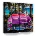 Consalnet Vászonkép 4 darabos, Lila autó 50x50 cm méretben (C5-11988S20)