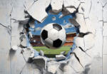Consalnet Stadiumból kitörő focilabda poszter, fotótapéta (300 x 210 cm) (C1-15607VX6)