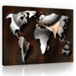Consalnet Vászonkép, Absztrakt világtérkép, 60x40 cm méretben (C5-10953O4)