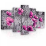 Consalnet Vászonkép, 5 darabos, Pipacsok rózsaszínben 170x100 cm méretben (C5-11764S4A)