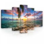Consalnet Vászonkép, 5 darabos, Naplemente a tengernél 170x100 cm méretben (C5-11748S4A)