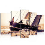 Consalnet Vászonkép 5 darabos, Hajó a tengeren 100x60 cm méretben (C5-10323S17)