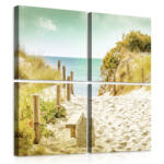 Consalnet Vászonkép 4 darabos, Út a tengerpartra 50x50 cm méretben (C5-11594S20)
