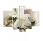 Consalnet Vászonkép, 5 darabos, Fehér liliom 170x100 cm méretben (C5-20019S4A)