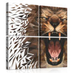 Consalnet Vászonkép 4 darabos, Oroszlán 50x50 cm méretben (C5-11562S20)