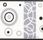 Jász-Iron Fekete-fehér kör mintás bordűr (227-096)