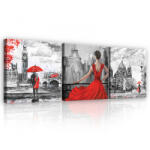 Consalnet Vászonkép 3 darabos, Nevezetességeknél, 3 db 25x25 cm méret (C5-13635S13)