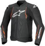 Alpinestars Jacheta moto din piele Alpinestars Dusk Airflow negru-rosu fluo (AIM100-1139)