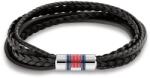 Tommy Hilfiger Brățară de lux pentru bărbați din piele neagră Multi Layer 2790426