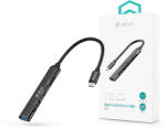 DEVIA Lite1 4 in 1 Hub - USB-C 3.1 - USB 3.0/USB 2.0/2xType-C elosztó/adapter - szürke - nextelshop