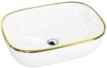 Spectrum Lavoar pe blat Spectrum, Gineta Gold Line, dreptunghiular, alb-auriu (25116) - e-baie