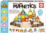 Educa Joc de construit magnetic Ferma ecologică Magnetics Eco Farm Educa 28 piese colorate cu 2 figurine ale animăluțelor (EDU20269) Jucarii de constructii magnetice