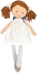 Doudou Păpușa Nina Having Fun Jolijou 36 cm cu păr șaten în rochie alb din material fin de la 5 ani (JJ6011) Papusa