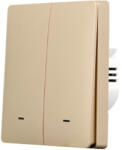 SmartWise B62 UNI Wi-Fi + eWeLink-Remote, 2 áramkörös, gombos villanykapcsoló, arany színű