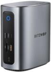 BlitzWolf BW-TH15 17 az 1-ben dokkolóállomás 2xHD+DP+4xC+3xUSB 3.0+USB 3.1+C 3.2+C PD+RJ45+micro SD+SD+3.5mm audio - pepita