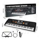  Hordozható gyermekzongora kottatartóval és mikrofonnal , 61 billentyű , LCD kijelzővel és USB bemenet