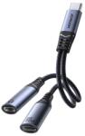 JOYROOM Adapter Kábel 2in1 2 Type-C Aljzat - Type-C, Dac, Fekete