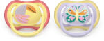 Philips Залъгалки Philips Avent - Ultra Air, с декорация Пеперуда и птица с кутия за стерилизиране, 0-6 m, 2 броя (00A.0644.001)