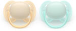Philips Залъгалки Philips Avent - Ultra Soft, пастелни цветове с кутия за стерилизиране, 0-6 m, 2 броя (00A.0663.001)