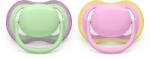 Philips Залъгалки Philips Avent - Ultra Air, Зелена & Розова с кутия за стерилизиране, 6-18 m, 2 броя (00A.0649.001)