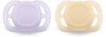 Philips Залъгалки Philips Avent - Ultra Start, за момиче, пастелни цветове с кутия за стерилизиране, 0-2 m, 2 броя (00A.0631.001)
