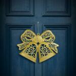 Family Collection Karácsonyi dekoráció - masni - akasztható - glitteres arany - 35 cm, 59705A