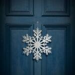 Family Collection Karácsonyi dekoráció - jégkristály - glitteres ezüst - akasztható - 31 cm, 59704B