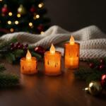  LED-es gyertya szett - melegfehér - műanyag - 3 db / szett (58260B) - dellaprint