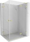 Mexen Lunar L Cabină de duș dublă pivotantă dreapta 90 x 75 cm, transparentă, aurie periată - 834L-090P-075L-55-00 (834L-090P-075L-55-00)