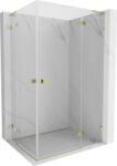 Mexen Lunar L Cabină de duș rabatabilă dreaptă Duo 75 x 70 cm, transparentă, aurie - 834L-075P-070L-50-00 (834L-075P-070L-50-00)