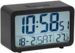 Trevi SLD 3P60 modern ébresztőóra nagy LED kijelzővel, hőmérővel, naptárral és SNOOZE funkcióval. Fekete szín