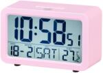 Trevi SLD 3P60 modern ébresztőóra nagy LED kijelzővel, hőmérővel, naptárral, rózsaszín