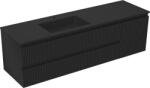 Mexen Rivel dulap de baie 160 cm cu lavoar Otis stânga, 2S, 1D, canelat, negru mat - 91A23-16047-3-BBFFF71-W18L71 (91A23-16047-3-BBFFF71-W18L71)