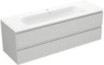 Mexen Rivel dulap de baie 140 cm cu chiuvetă Vela, 2 sertare, striat, gri mat/alb mat - 91A20-14047-2-BFF62-W23M0 (91A20-14047-2-BFF62-W23M01)