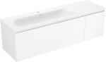 Mexen Rivel dulap de baie 160 cm cu chiuvetă Vela stânga, 1S, 1D, cu șanțuri, alb mat - 91A23-16047-3-BBFF01-W23L01 (91A23-16047-3-BBFF01-W23L01)