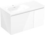 Mexen Orio dulap baie 90 cm cu lavoar Vela stânga, 1S, 1D, alb lucios - 91A13-09047-3-BBFF00-W23L00 (91A13-09047-3-BBFF00-W23L00)