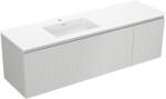 Mexen Rivel dulap baie 160 cm cu lavoar Otis stângă, 1S, 1D, canelat, gri mat/alb mat - 91A23-16047-3-BBFF62-W18L01 (91A23-16047-3-BBFF62-W18L01)